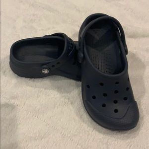 Worn once Navy Crocs for men/women